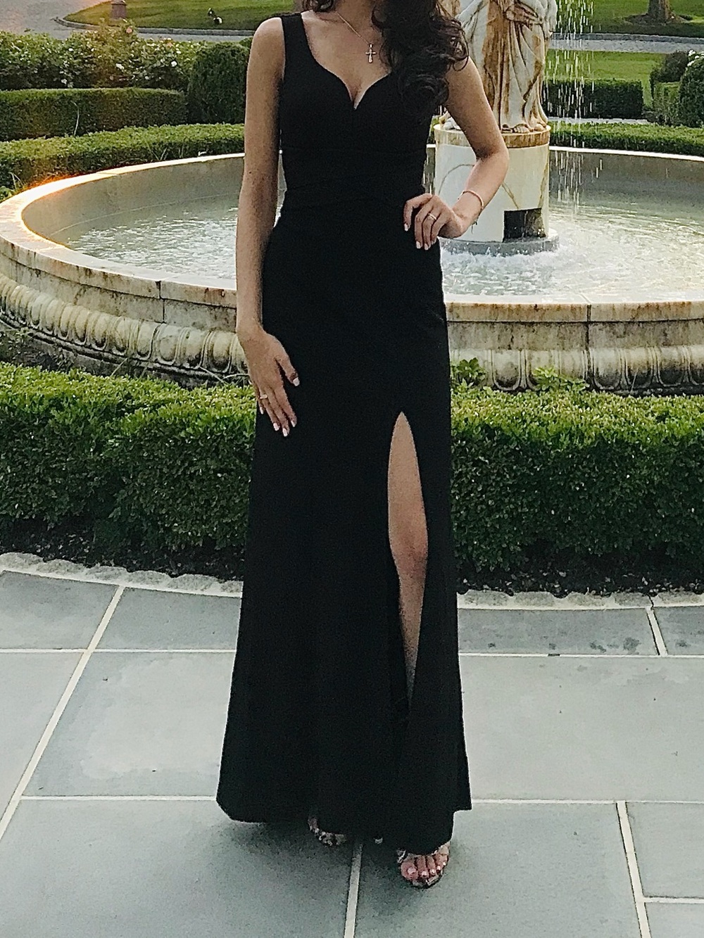 Macy's Black Prom Gown with High Slit